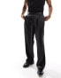 Weekday Uno co-ord loose fit satin trousers in black