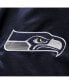 ფოტო #3 პროდუქტის Men's College Navy, Neon Green Seattle Seahawks Enforcer Satin Varsity Full-Snap Jacket