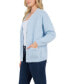 Women's Feather Cardigan Sweater with Jewel Button