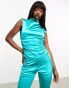 Фото #6 товара Amy Lynn Elvis disco stretch top in aqua co-ord