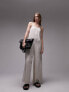 Topshop linen jumpsuit with pockets in oatmeal Oat, 42 - фото #1