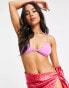 Фото #4 товара Weekday triangle bikini top in pink