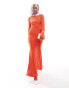 Daska ruched detail maxi dress in satsuma