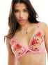 Ann Summers Valentines Heart Bouquet non-padded plunge bra in pink