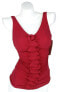 Фото #2 товара Profile By Gottex Cherry Ruffled Tankini Top Swimwear Solid Size 40D