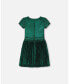 ფოტო #2 პროდუქტის Big Girls Short Sleeve Dress With Pleated Skirt Metallic Green