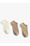 Basic 3'lü Patik Çorap Seti Çok Renkli
