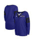ფოტო #1 პროდუქტის Women's Black Baltimore Ravens Lace-Up Notch Neck Long Sleeve T-shirt
