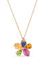 Ombré® Multi-Gemstone (2-7/8 ct. t.w.) & Diamond Accent Flower Pendant Necklace in 14k Rose Gold, 18" + 2" extender
