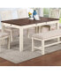 Фото #6 товара Rectangular Dining Table with Drawers, White/Walnut Finish