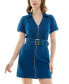 ფოტო #1 პროდუქტის Juniors' Zip-Front Belted Denim Dress