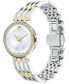 ფოტო #8 პროდუქტის Women's Swiss Esperanza Diamond (1/4 ct. t.w.) Two-Tone PVD Stainless Steel Bracelet Watch 28mm