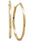 ფოტო #1 პროდუქტის Thin Twist Oval Hoop Earrings in 10k Gold, 1 inch