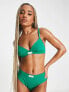 Tommy Jeans Essentials cotton blend unlined triangle bralette in green