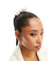 Фото #2 товара True Decadence satin rose hair hair scrunchie in white - CREAM