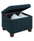 21.75" Faux Linen Madison Storage Ottoman