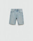 Women's Straight-Fit Denim Bermuda Shorts Голубой, 4 - фото #5