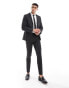 ASOS DESIGN slim suit trouser in black pindot