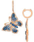 Multi-Sapphire (3-1/4 ct. t.w.) & Diamond (7/8 ct. t.w.) Butterfly Drop Earrings in 14k Rose Gold