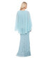 ფოტო #2 პროდუქტის Women's Lace Cape-Sleeve Gown