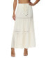 ფოტო #1 პროდუქტის Women's Jules Cotton Lace-Trim Tiered Maxi Skirt