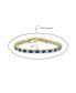 ფოტო #9 პროდუქტის Alternating Stones Simulated Round Cubic Zirconia 12.00 CT 4 Prong Basket Set Solitaire AAA CZ Tennis Bracelet Prom Bride 14K Gold Plated 7.5 Inch