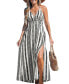 Women's Geo Print Halter Maxi Beach Dress