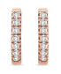 ფოტო #5 პროდუქტის Cubic Zirconia Oval Huggie Hoop Earrings in Sterling Silver