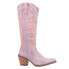 Dingo Texas Tornado Embroidered Snip Toe Cowboy Womens Purple Casual Boots DI94