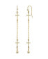 14K Gold-tone Cross Chain Linear Drop Earrings