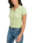 Фото #2 товара Women's Ribbed Short-Sleeve Polo Shirt