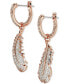 Rose Gold-Tone Nice Crystal Feather Drop Earrings