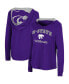 Фото #1 товара Women's Purple Kansas State Wildcats Catalina Hoodie Long Sleeve T-shirt