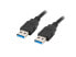 Фото #1 товара Lanberg CA-USBA-30CU-0010-BK - 1 m - USB A - USB A - USB 3.2 Gen 1 (3.1 Gen 1) - 5000 Mbit/s - Black