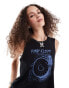 Noisy May oversize tank top with Pink Floyd print in black