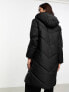 JDY longline padded coat in black