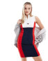 Фото #1 товара Tommy Jeans Colour Block Slim Bodycon Dress in Multi