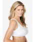 ფოტო #3 პროდუქტის Plus Size Cotton Back-Close Wireless Bra