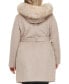 Фото #2 товара Women's Plus Size Faux-Fur-Trim Hooded Coat, Created for Macy's