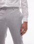 Фото #3 товара Topman slim linen blend suit trouser in grey