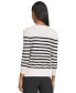 Фото #2 товара Women's Embellished Striped 3/4-Sleeve Sweater