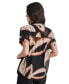 Women's Crinkle Chiffon Printed Dolman-Sleeve Blouse