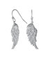 ფოტო #1 პროდუქტის Heavenly Spiritual Symbol Cubic Zirconia Pave CZ Guardian Angel Wing Feather Lever back Dangle Earrings For Women For Teen Sterling Silver French Wire