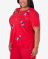 Plus Size All American Embroidered Stars Top
