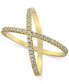 Cubic Zirconia Crisscross Statement Ring in Gold-Plated Sterling Silver, Created for Macy's