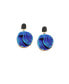 Women's Blue Textured Circular Drop Earrings