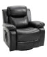 Фото #1 товара PU Leather Massage Recliner Chair, Swivel Rocker Sofa with Remote Control, Footrest, Padded Seat for Living Room, Bedroom, Black