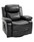 PU Leather Massage Recliner Chair, Swivel Rocker Sofa with Remote Control, Footrest, Padded Seat for Living Room, Bedroom, Black