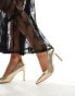 SEQWL pointed court shoes with stiletto heel in gold