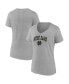 Фото #1 товара Women's Heather Gray Notre Dame Fighting Irish Evergreen Campus V-Neck T-shirt